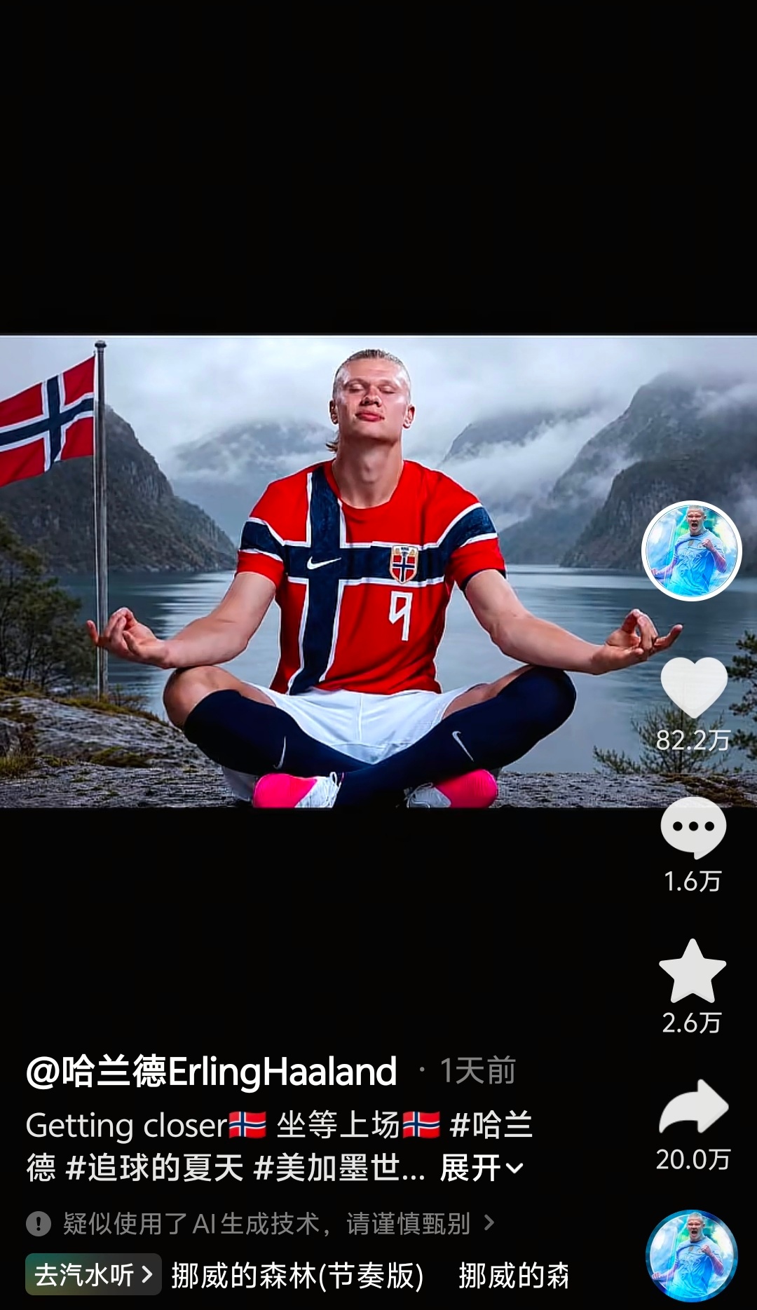 哈兰德说喜欢伍佰挪威的森林世界杯哈兰德是真喜欢挪威的森林