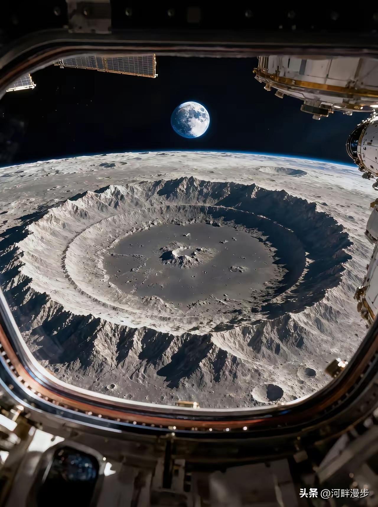 王铎：美国绕月飞船的最新月球照片，一定要放大了看。太震撼了！