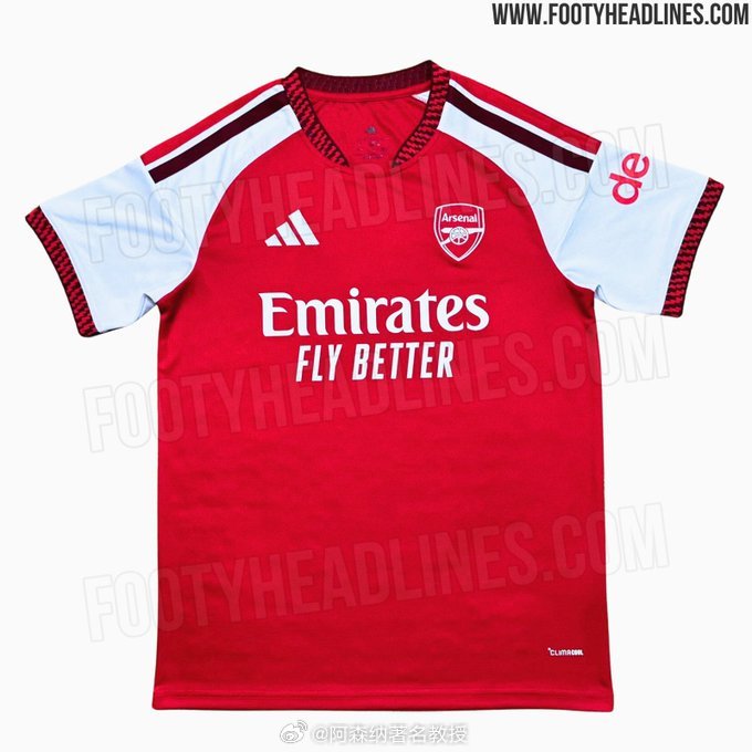 泄露的阿森纳2026/27赛季主场球衣图片 英超联赛 阿森纳著名教授