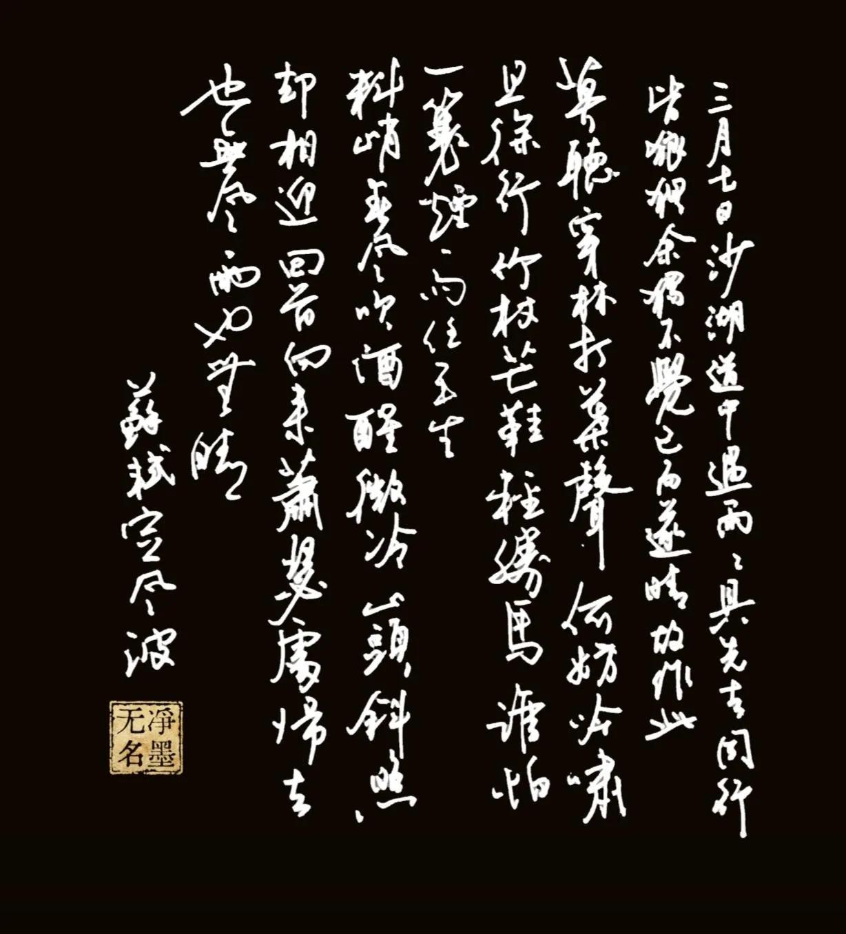 这次写的好舒服啊！
苏东坡的定风波不知写了多少次了，今天的书写觉得非常的舒服，从