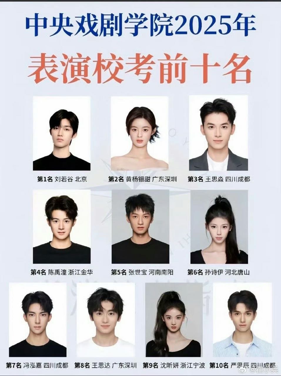 现在的娱乐圈对脸盲症很不友好，这十个人，我只能分清男女，分不清谁是谁 ​​​