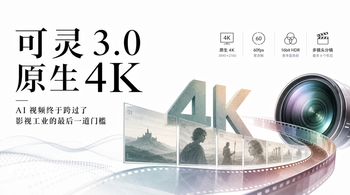 可灵 3.0 原生 4K：AI 视频终于跨过了影视工业的最后一道门槛AI 视频生