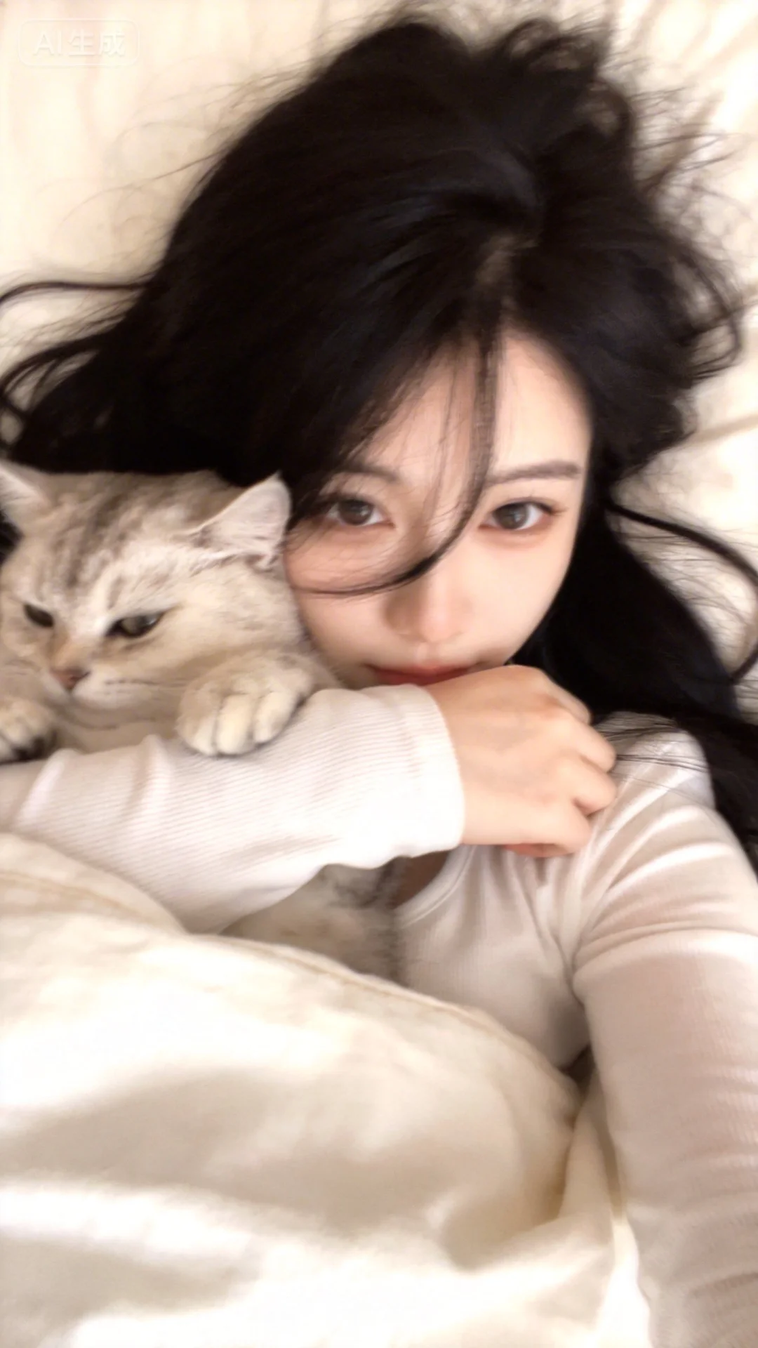 古早忧郁型，手机拍摄风格，超低分辨率，近距离面部特写，暖调日系滤镜，画面中是一位