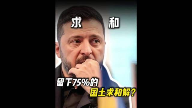 留下75%的国土求和解？泽连斯基这句话一出口，全世界都听懂了背后的潜台词！#发视频呀##国际局势##