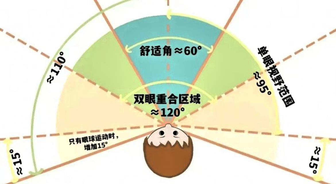 人类奇妙的眼睛。
当我们头部保持不动，仅用眼睛去扫视周围事物时，所能看到的视觉高