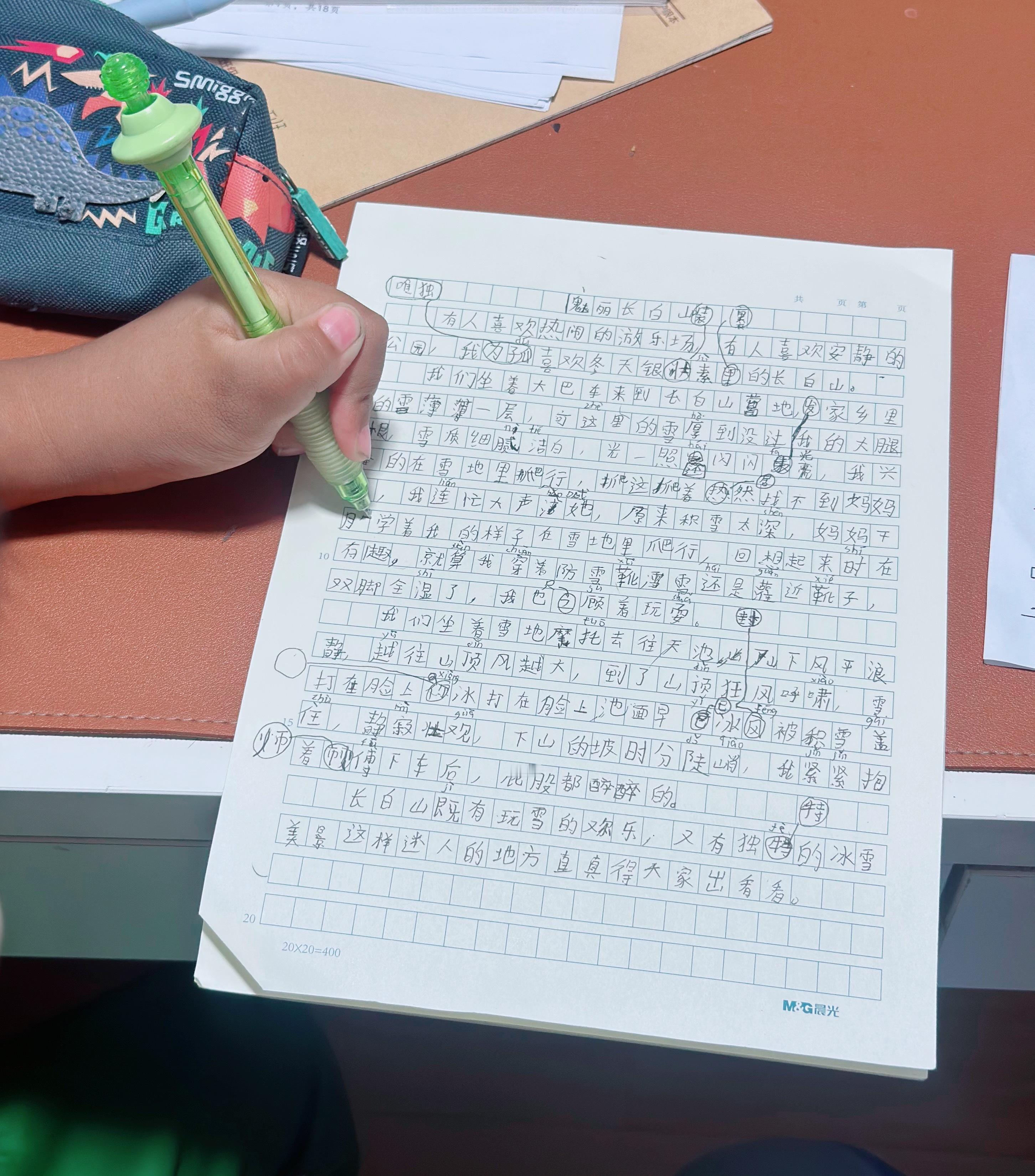 我儿子这错别字，就问谁能与之争锋？？？无敌了这作文还是暑假提前学了的，我就怕开学