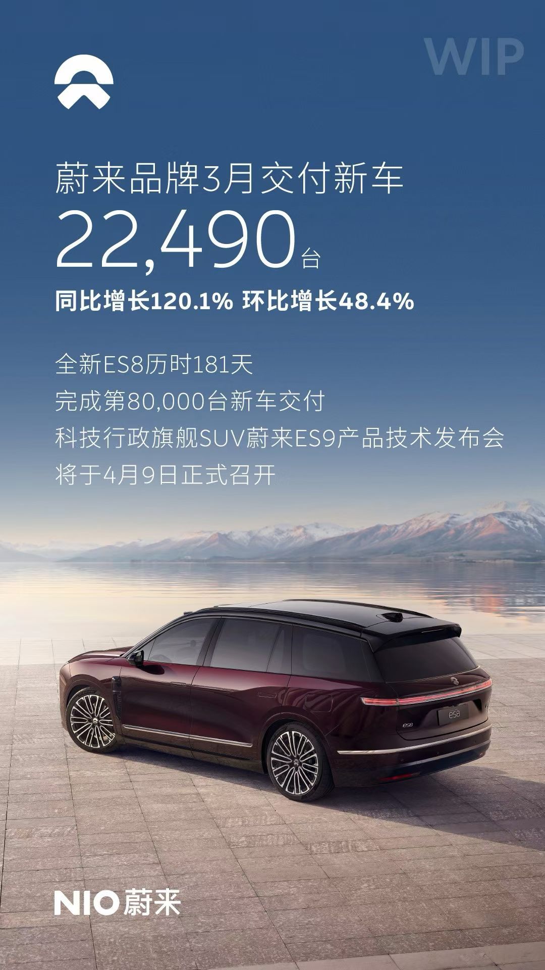 蔚来 2026年 3 月交付量 35,486 台-蔚来 22490 台- 乐道 