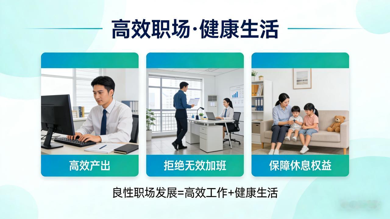 最近大家都在讨论的加班文化，我觉得真正重要的是高效产出而非无效加班，保障员工休息