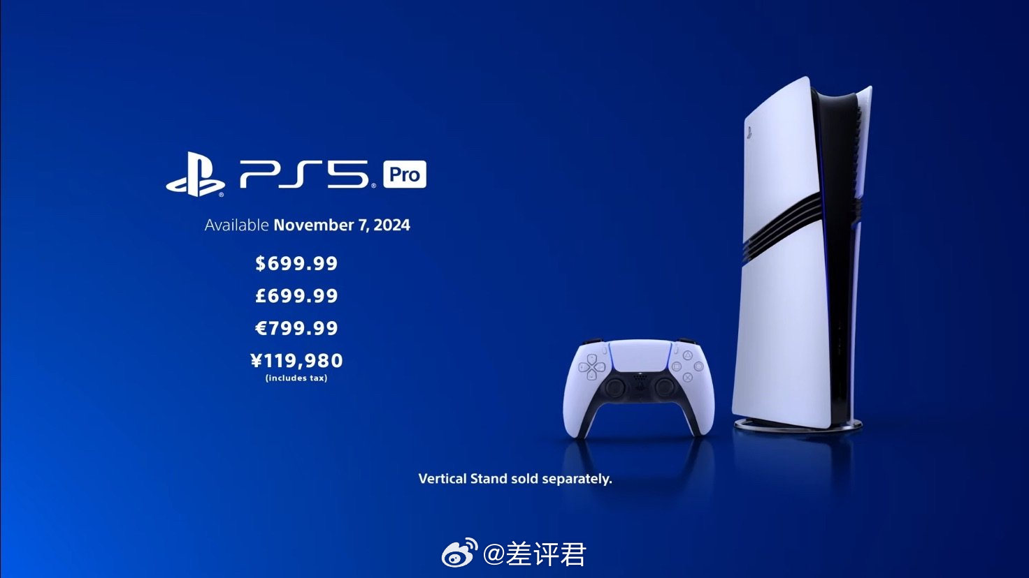 #PS5Pro史上最贵游戏主机# PS5 Pro 正式发布了，通常与国行定价最相