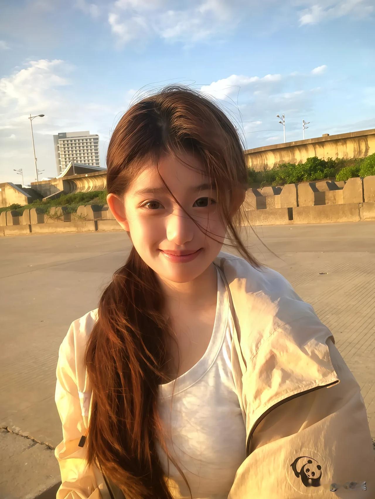 阳光下的微笑，元气满满的一天！😊