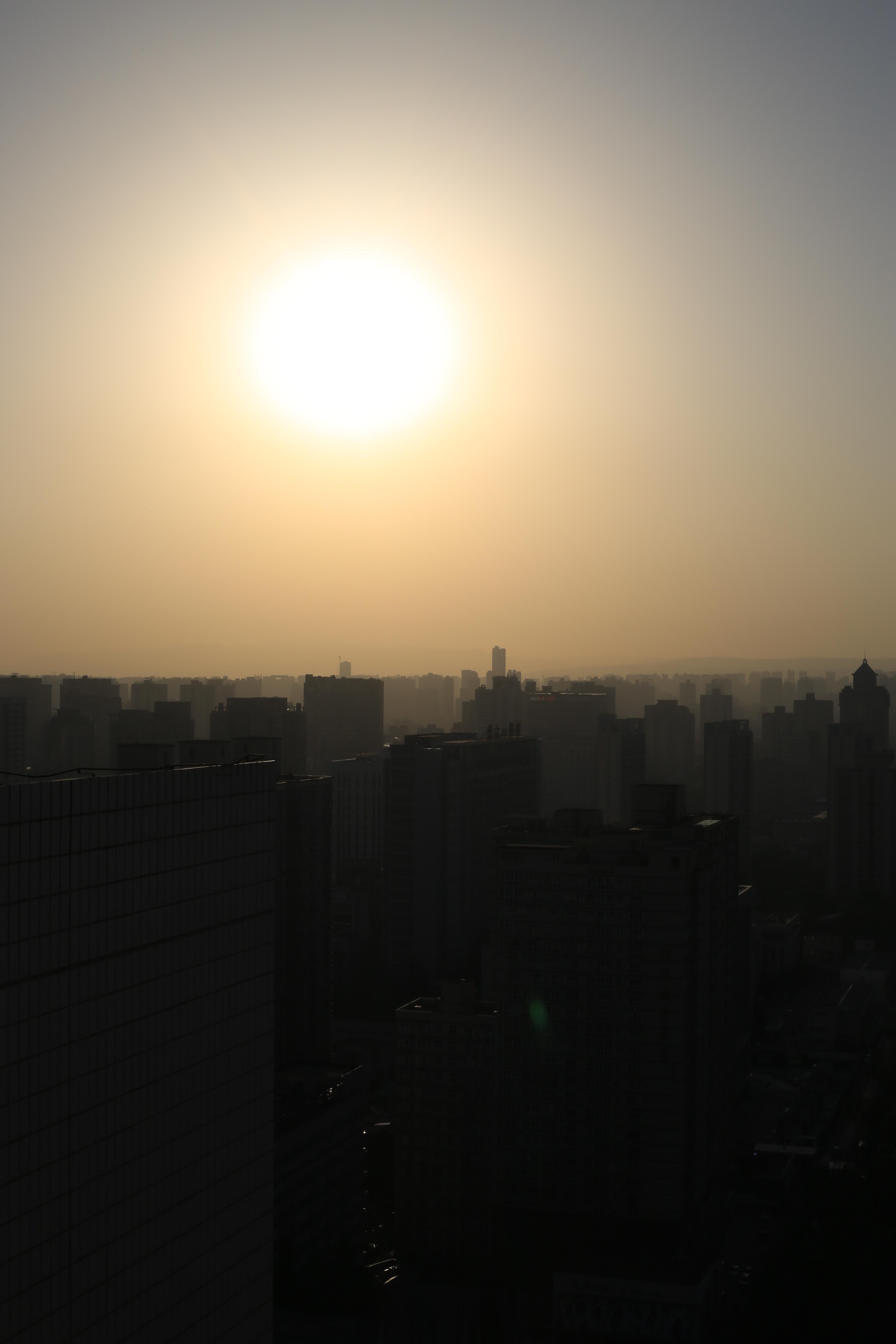 #馒头控的日常# 太阳从远处的白鹿原上升起来，还得等一个雨后的早晨才能看清楚原上
