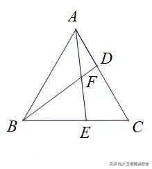 中考数学必刷题，几何题：
如图所示，在等边△ABC中，点D、E分别在AC、BC边