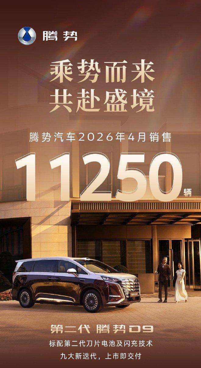 腾势汽车4月销售成绩公布11250辆