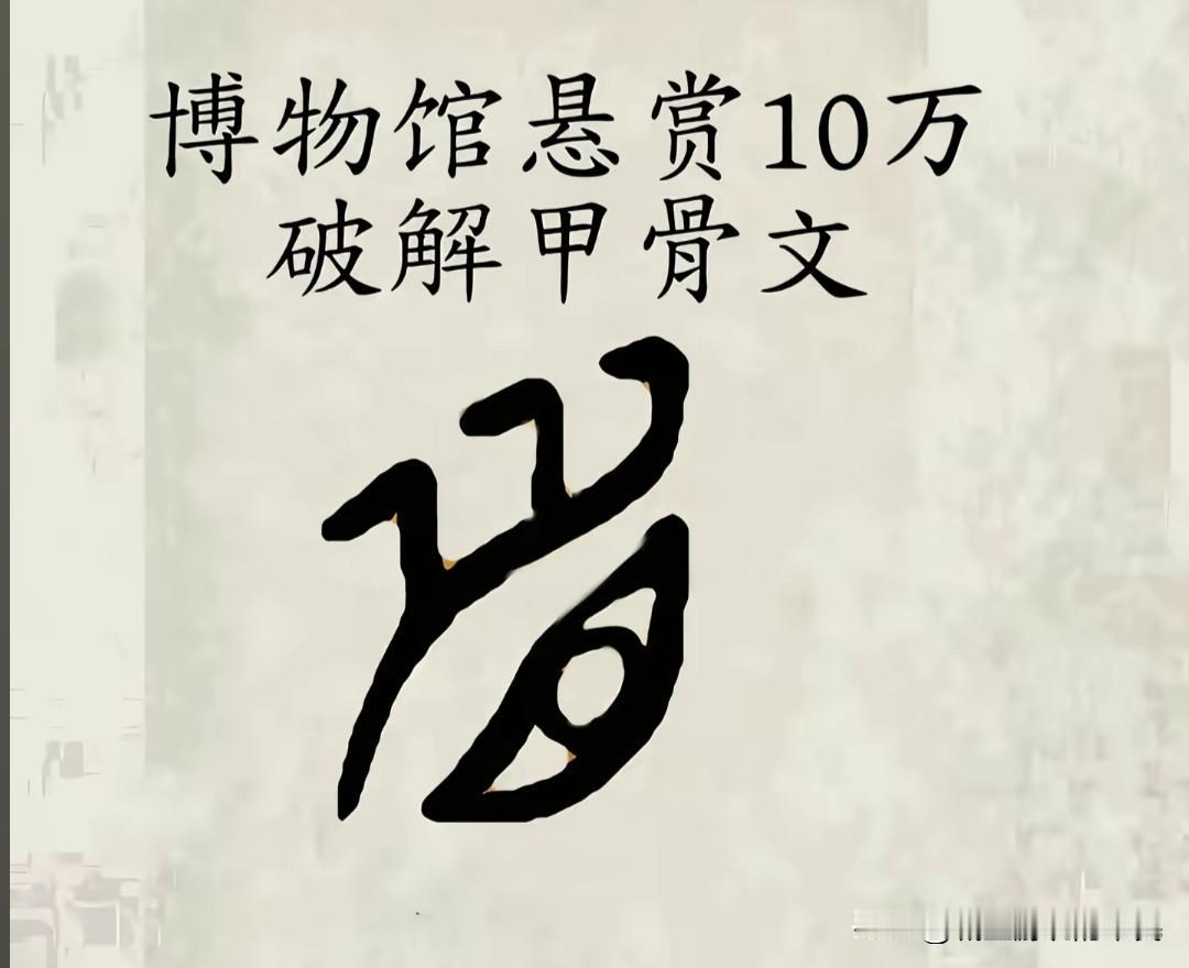 博物馆悬赏十万破解甲骨文！有一只恐龙倒下了，四脚朝天的，没有自己的方向了，下面是