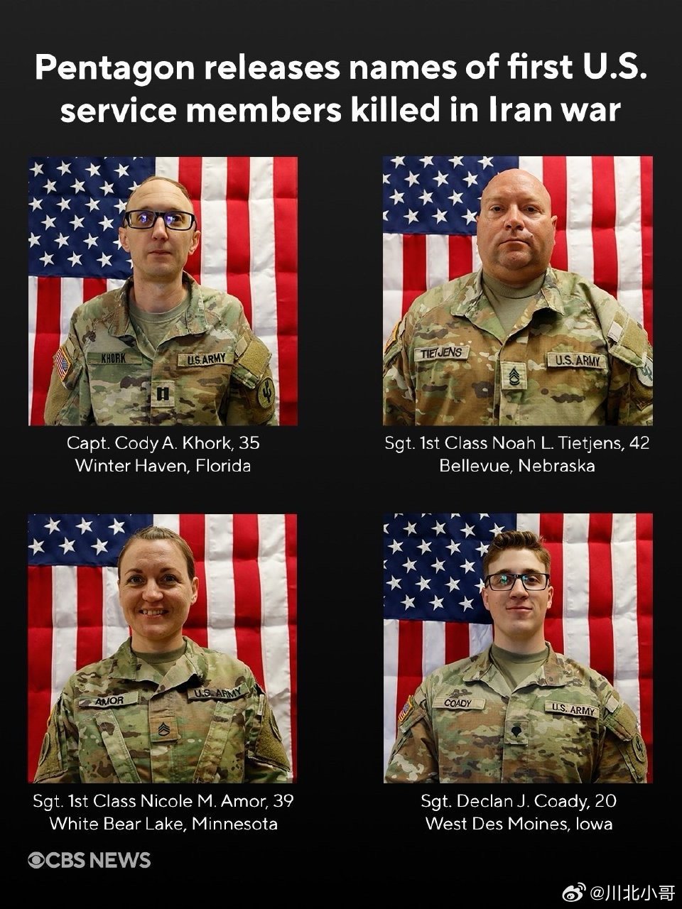 美军公布最新伤亡情况多个军事基地被炸，我就不信才6个死亡，难道这些士兵去游山玩水