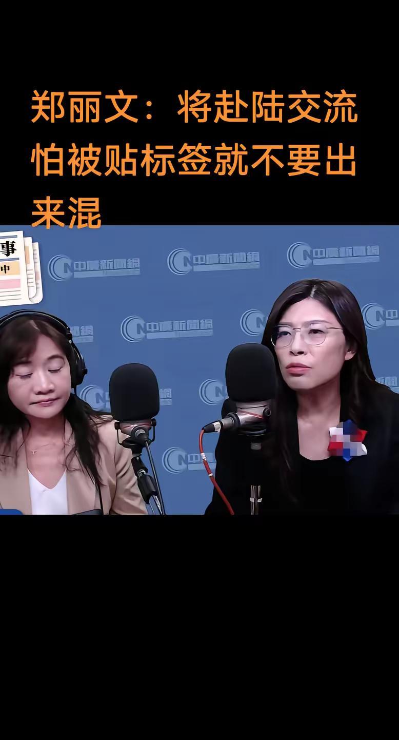 郑丽文：将赴陆交流 怕被贴标签就不要出来混对于未来是否会赴大陆交流，国民党主席当
