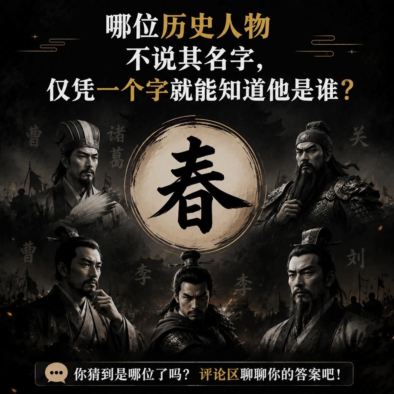 哪位历史人物不说其名字，仅凭一个字就能知道他是谁 帮我以这个文