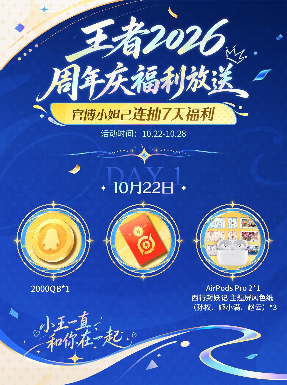 王者荣耀[超话] 沈梦溪小王2026周年庆天天送好礼小王一直和你在一起王者荣耀2