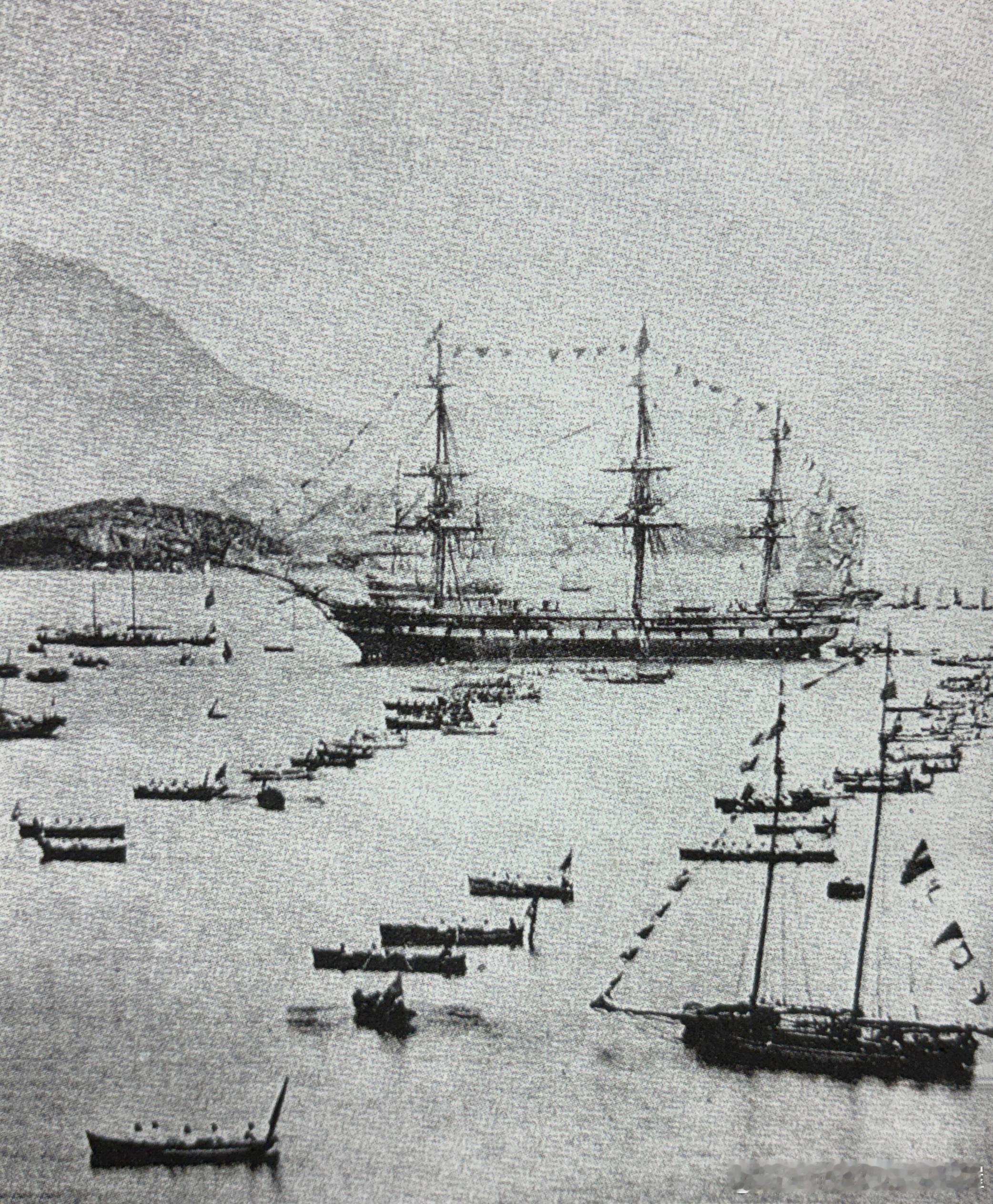 1869年11月2日第一个到香港的英国皇室成员爱丁堡公爵乘坐的军舰“加拉提”号抵