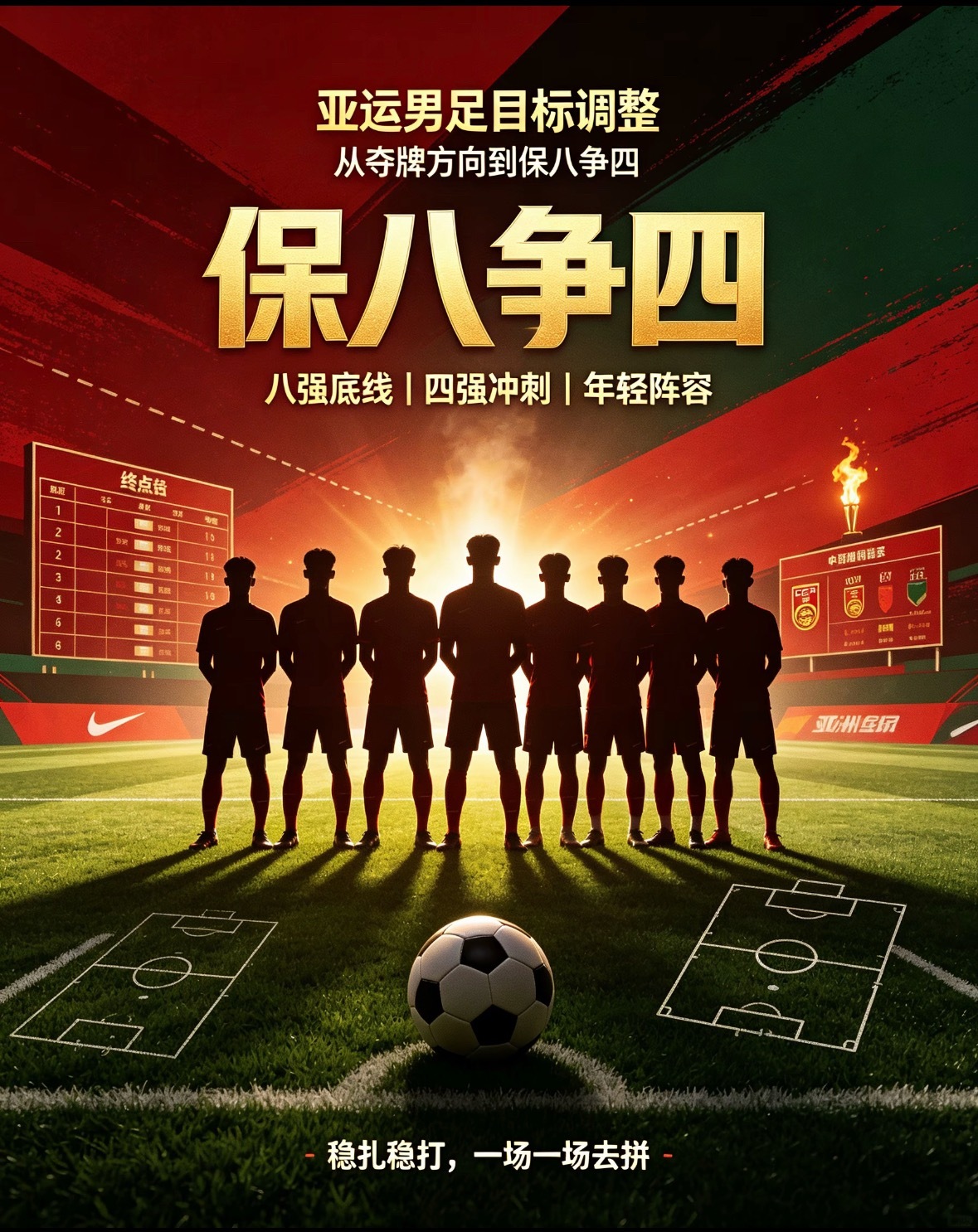 目标调整！亚运男足原定冲击奖牌，半公开任务是为了保八争四亚运会 亚运男足 随着亚