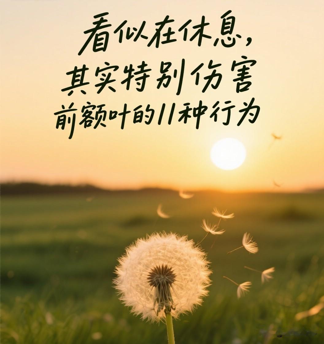 看似在休息，其实特别伤害前额叶的11种行为。

脑科学家指出：“你以为的休息，可