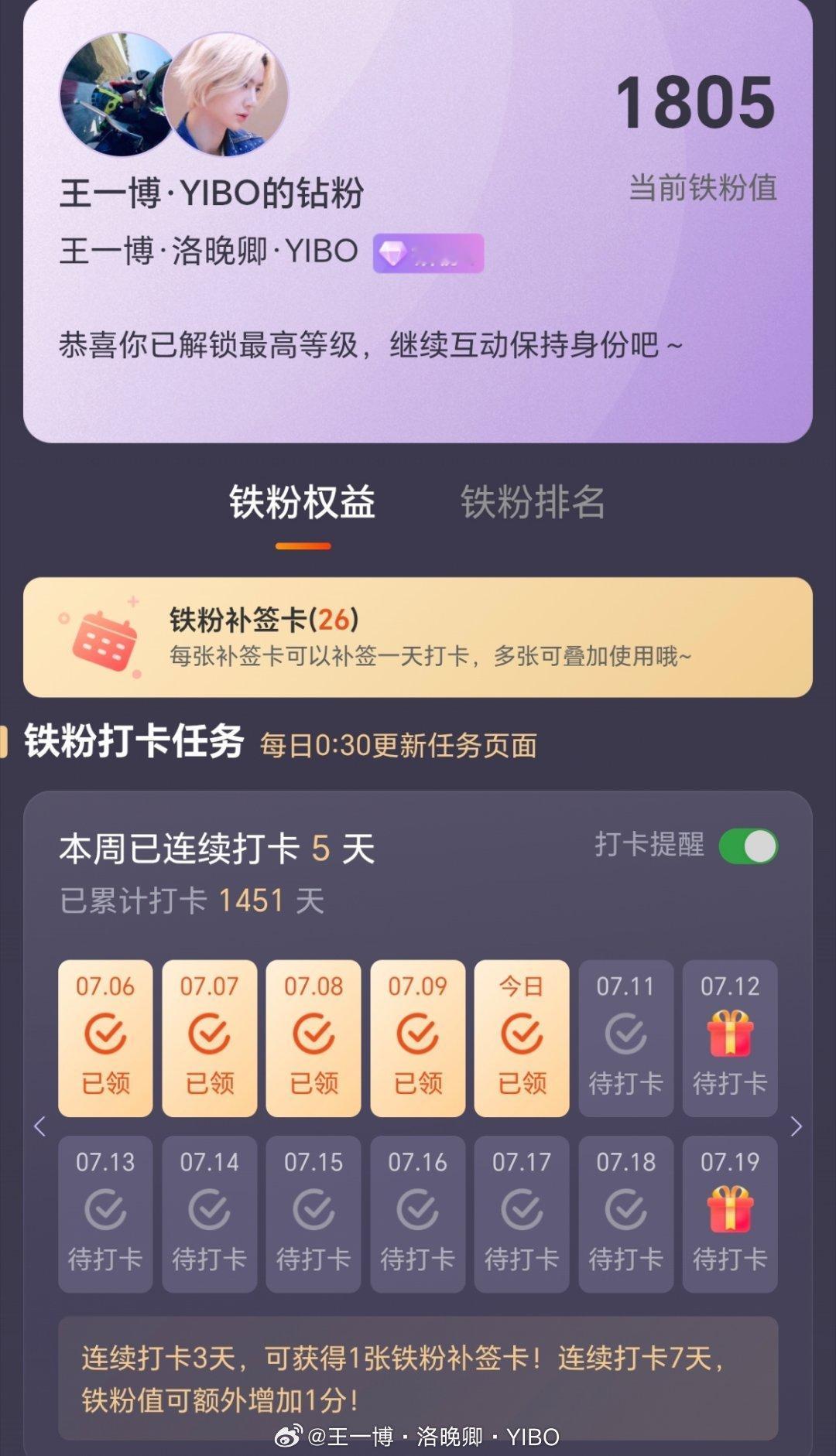 王一博 王一博向全世界安利王一博 记录王一博钻粉1805铁粉值，记录一切和85有