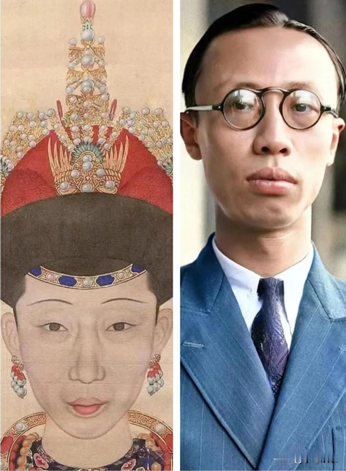 这基因可真是强的离谱！令妃（乾隆的妃子，嘉庆的亲妈）和溥仪（清朝最后一位皇帝，乾