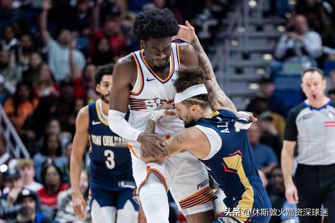 很多人写NBA新闻都用的人工智能，就比如这张图，马特威廉姆斯与鹈鹕的老六打架。一