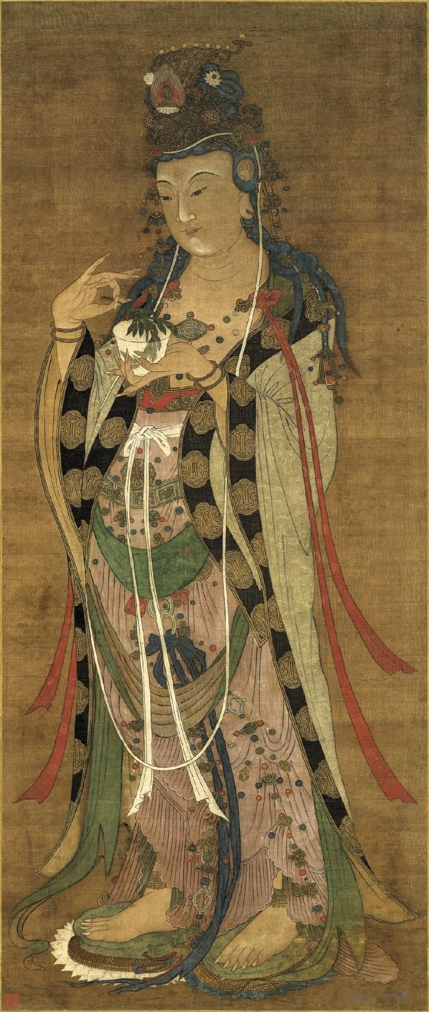 宋画天花板！台北故宫杨柳观音，温柔到治愈人心
 
见过无数观音造像，唯独这幅宋代