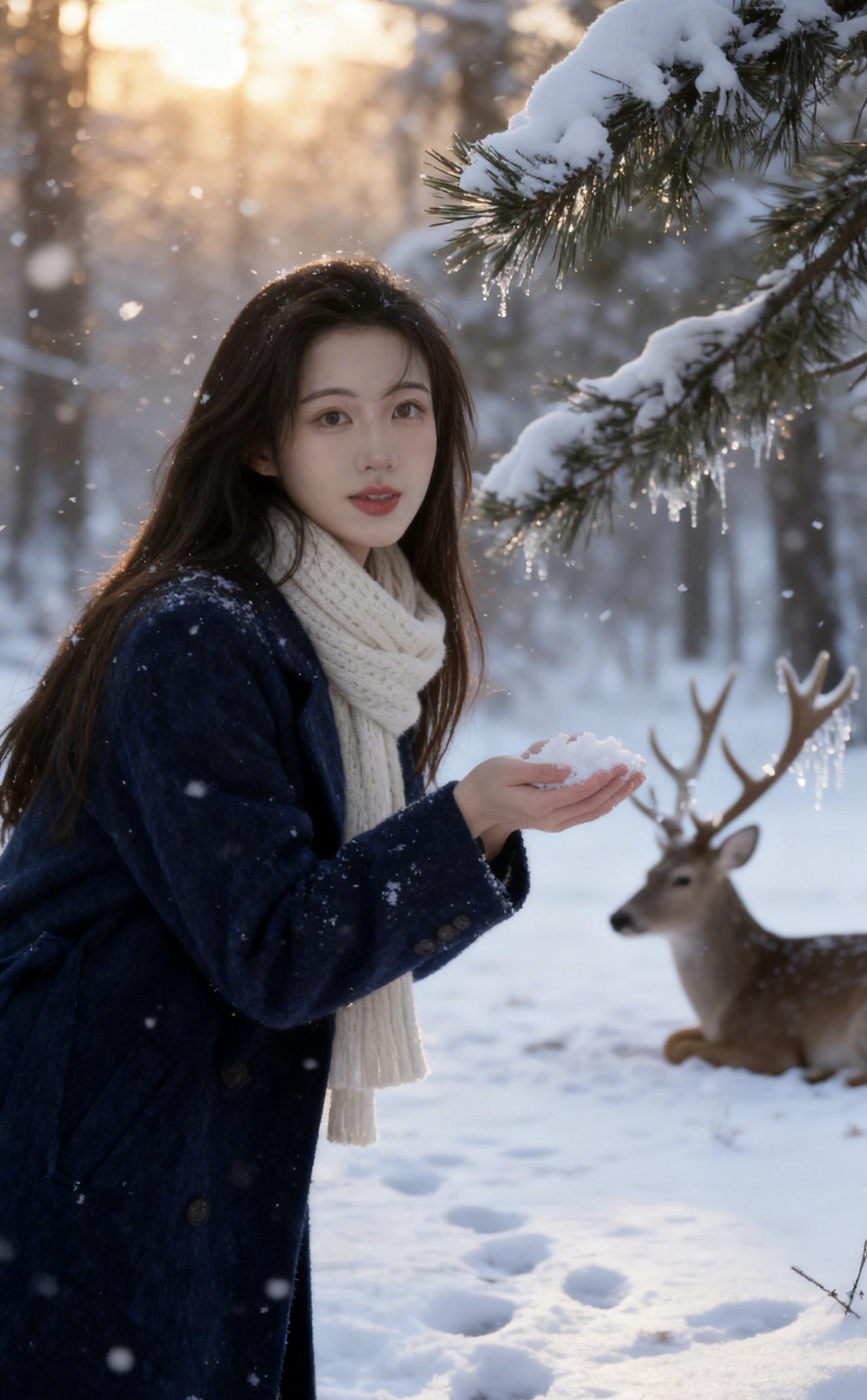 冬日气质型小姐姐温柔感美女 温柔气质美女 冷系美女 冬日活力少女 温柔美女 冬日