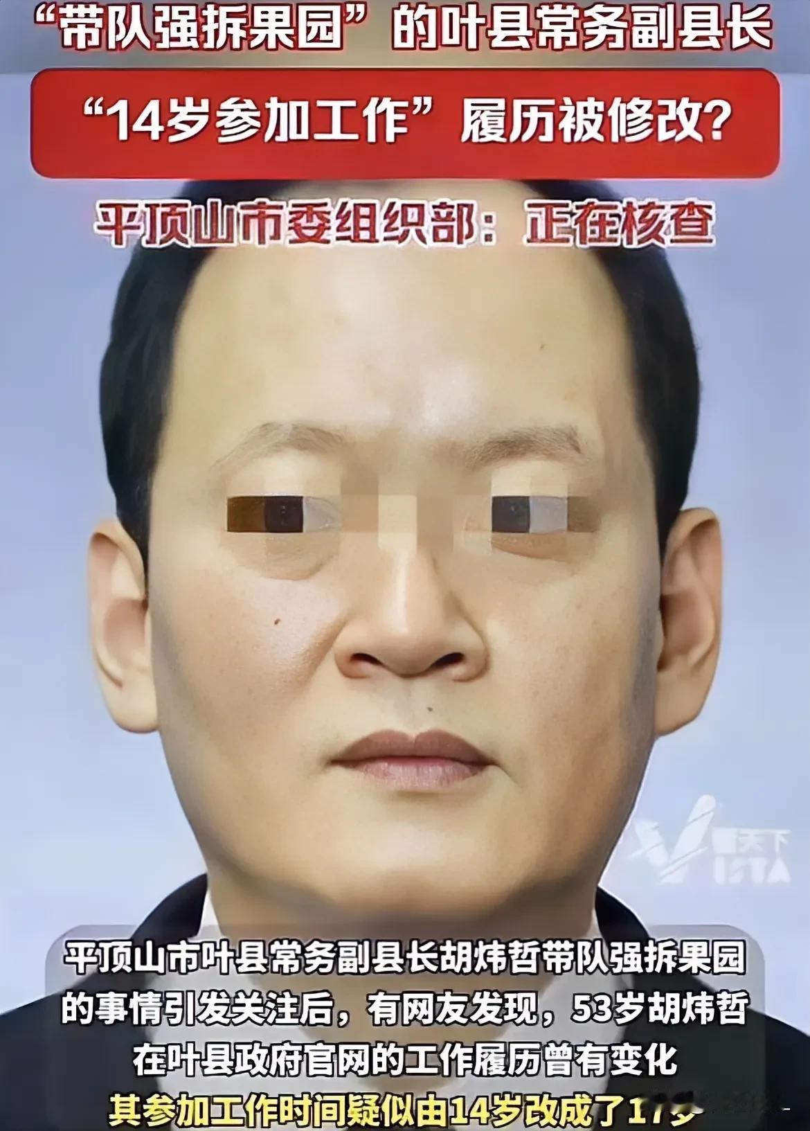 叶县的那位副县长，此刻或许正处于焦虑与不安之中。他的履历被公开后，众人皆可看到。