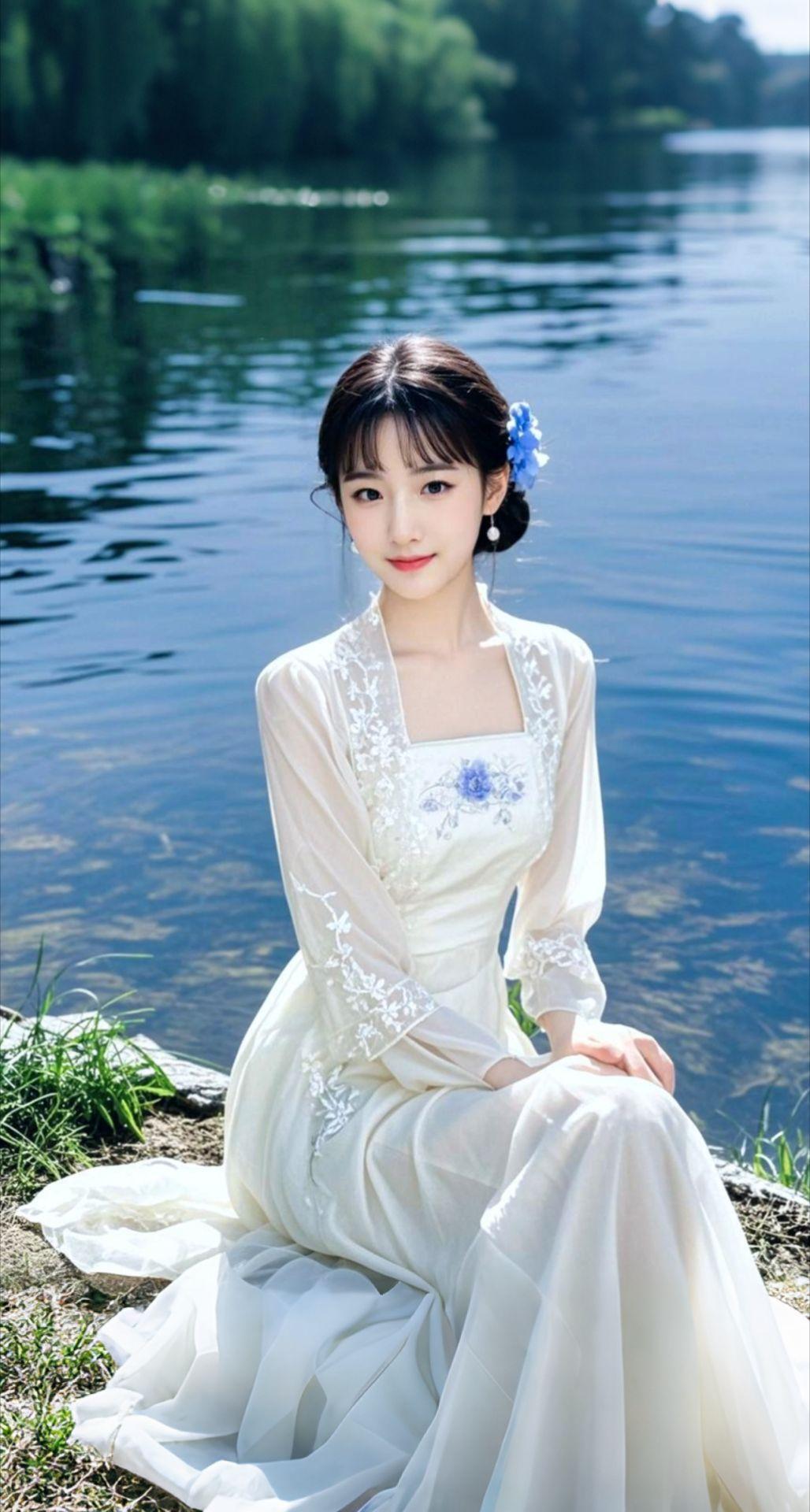 AI扩图 AI湖畔汉服照