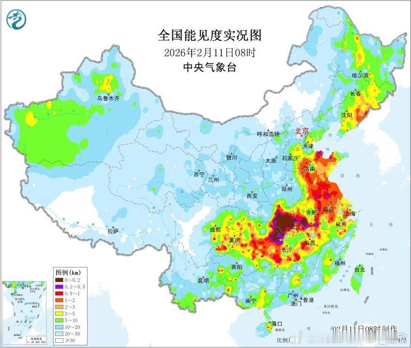 【雾 霾 沙尘】今晨在降水过后，湿度很大，山东江苏安徽湖北江西湖南贵州四川等地出