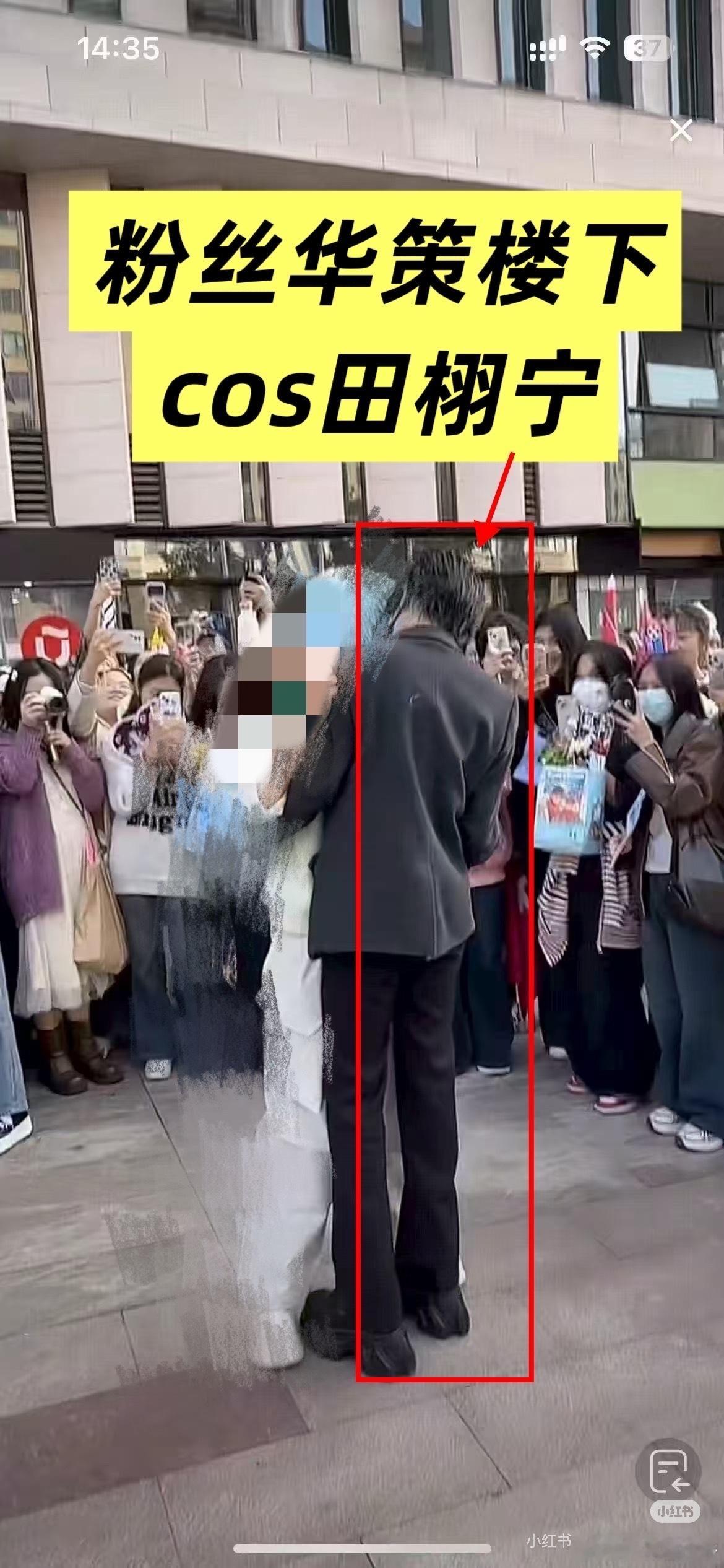 我丢！！！田栩宁粉丝在公司楼下cos田栩宁耶？？？（图二）是梓渝音乐节田栩宁粉丝