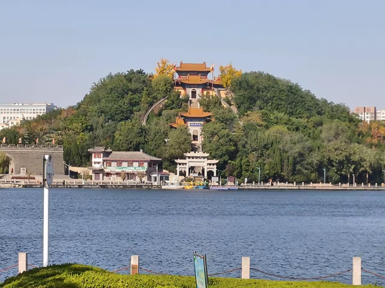 聊城东阿洛神湖湿地公园
夏天的洛神湖，是荷花的“主场”。满湖的荷花都开了，粉色的