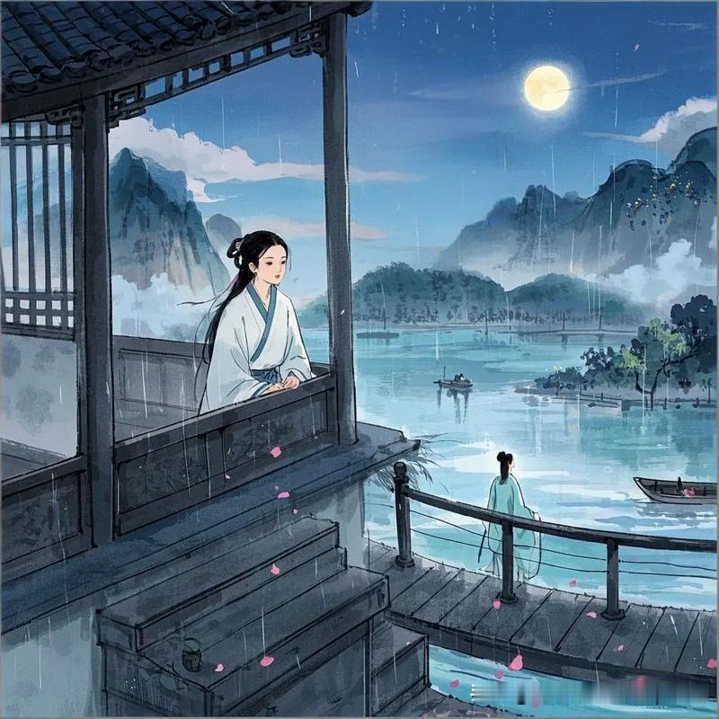 《写情》
——唐·李益
水纹珍簟思悠悠，
千里佳期一夕休。
从此无心爱良夜，
任
