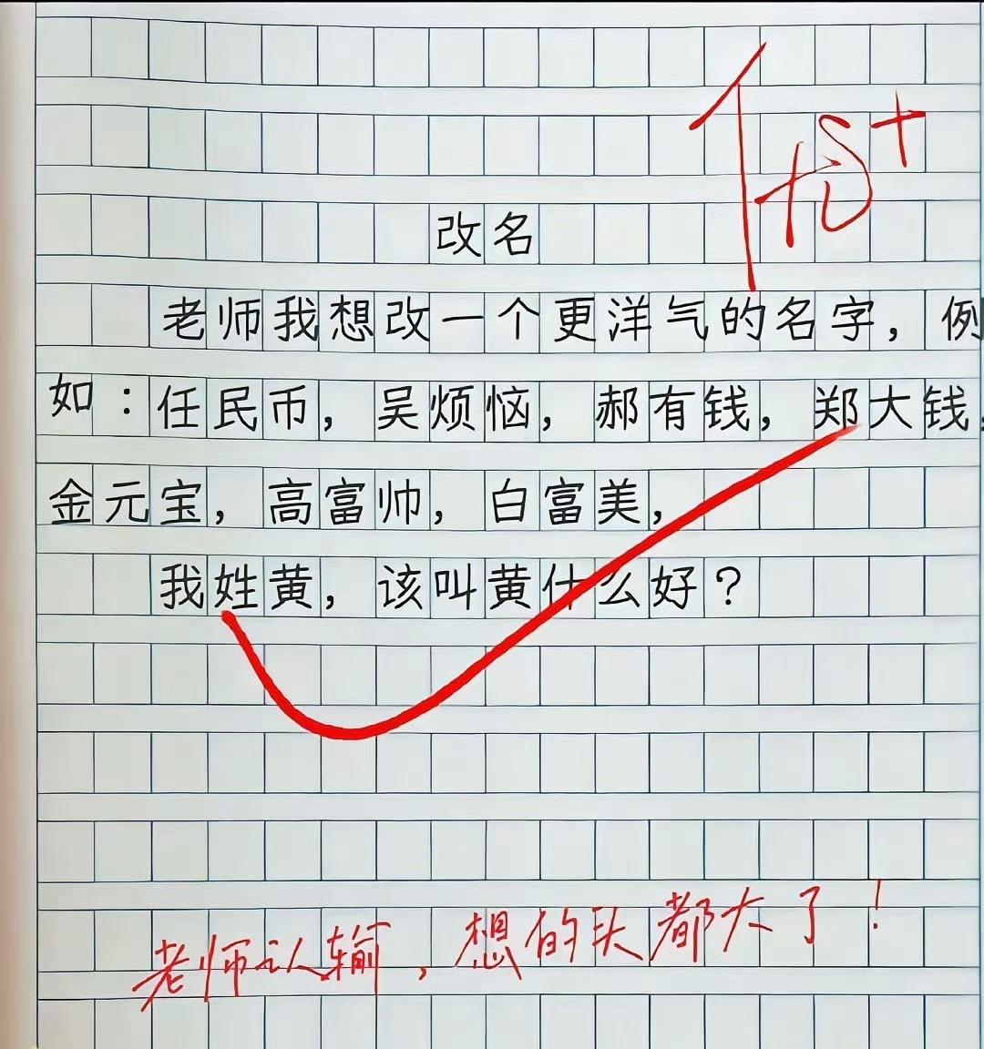 小学生爆笑作文《改名》，脑洞太大，老师直接认输！