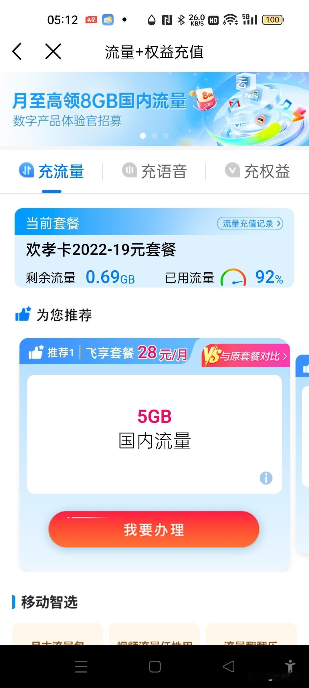本人今年开始用的宁波中移动老年人双孝卡29元/月优惠套餐，每月提供5G普通流量，