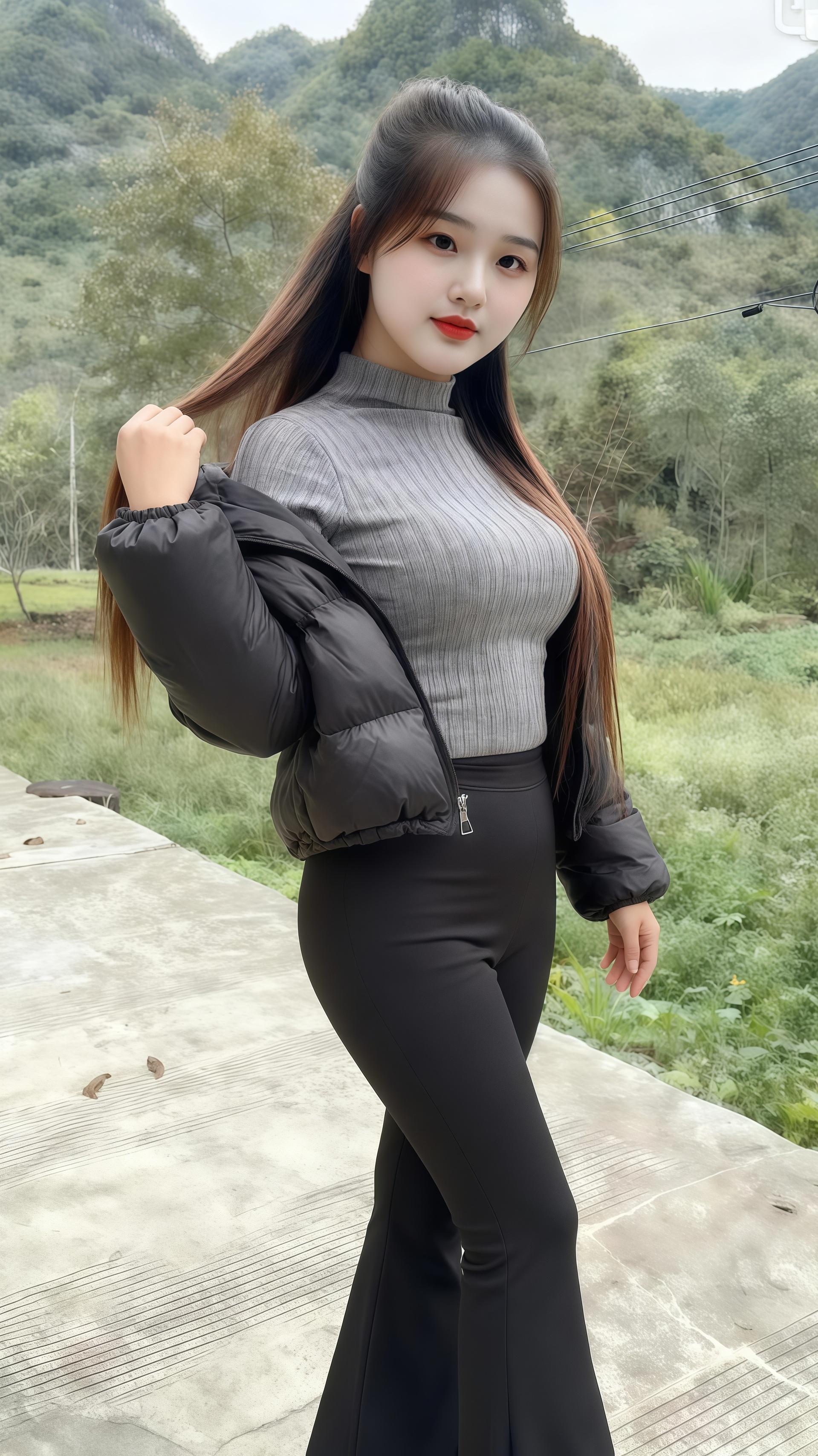 街拍小姐姐穿搭 好身材好气质 山里姑娘 我要上热们