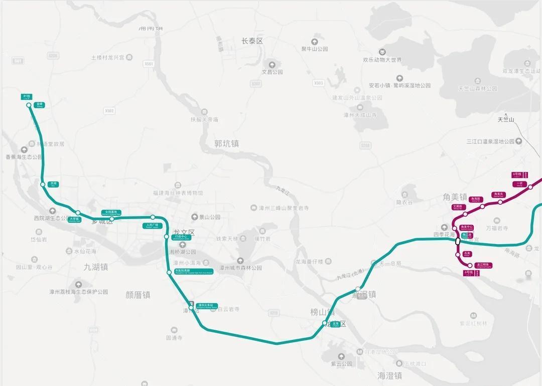 漳州轨道交通示意图2030
漳州轨道随着R1线的全面开工，在不远的未来将构建一张