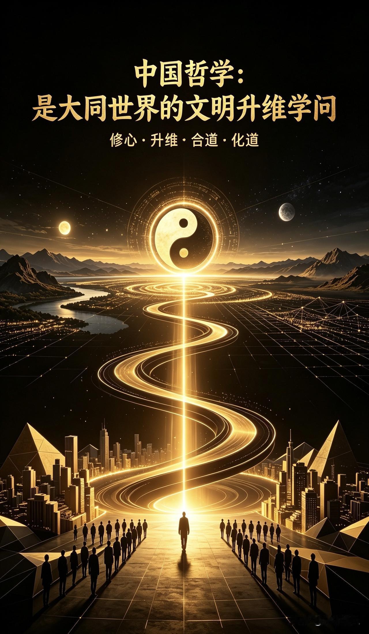 【唯道心语】中国哲学：是世界大同的文明升维学问

世人常言，中国哲学只是养心之学