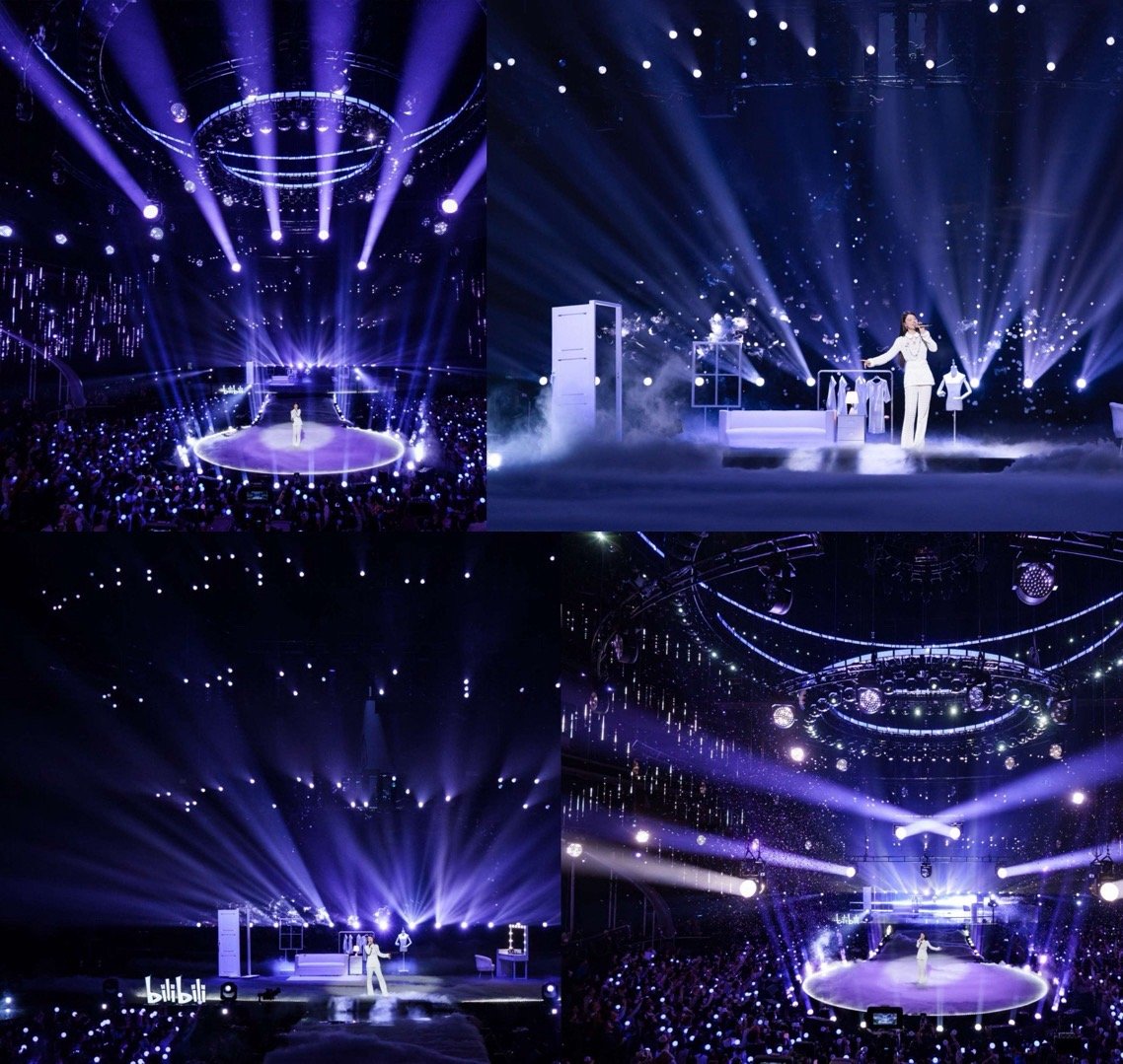 单依纯紫色舞台接好运 跨年晚会当然不能缺少单依纯的精彩舞台，一片紫海的舞台充满了