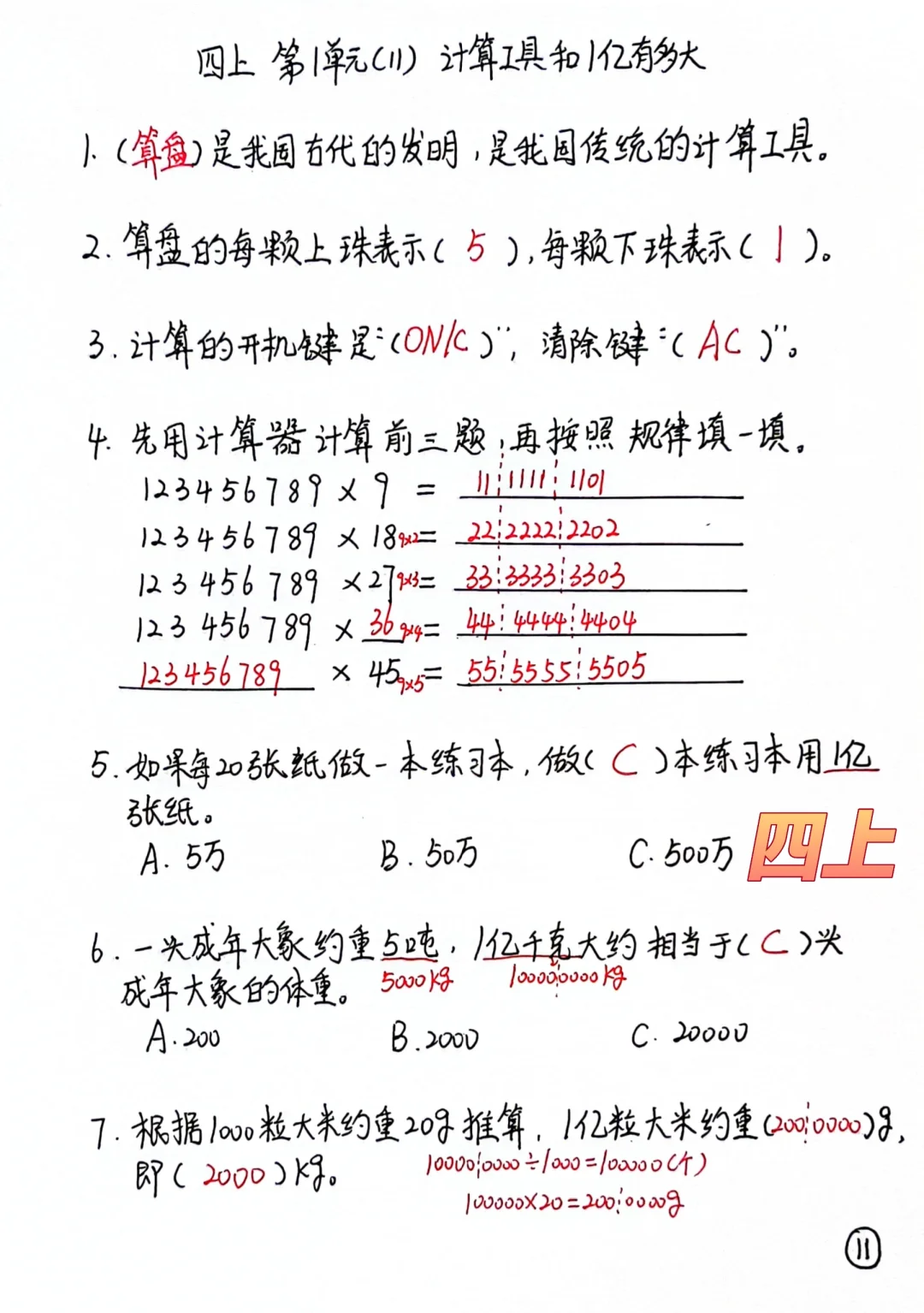 四上每日一练11