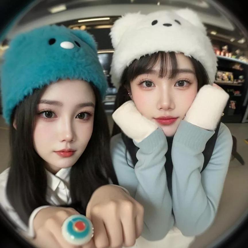 🐻萌宝出街：小熊帽子的甜美日常！带小熊帽子 小熊韩版帽子 小熊帽子 小熊帽 小