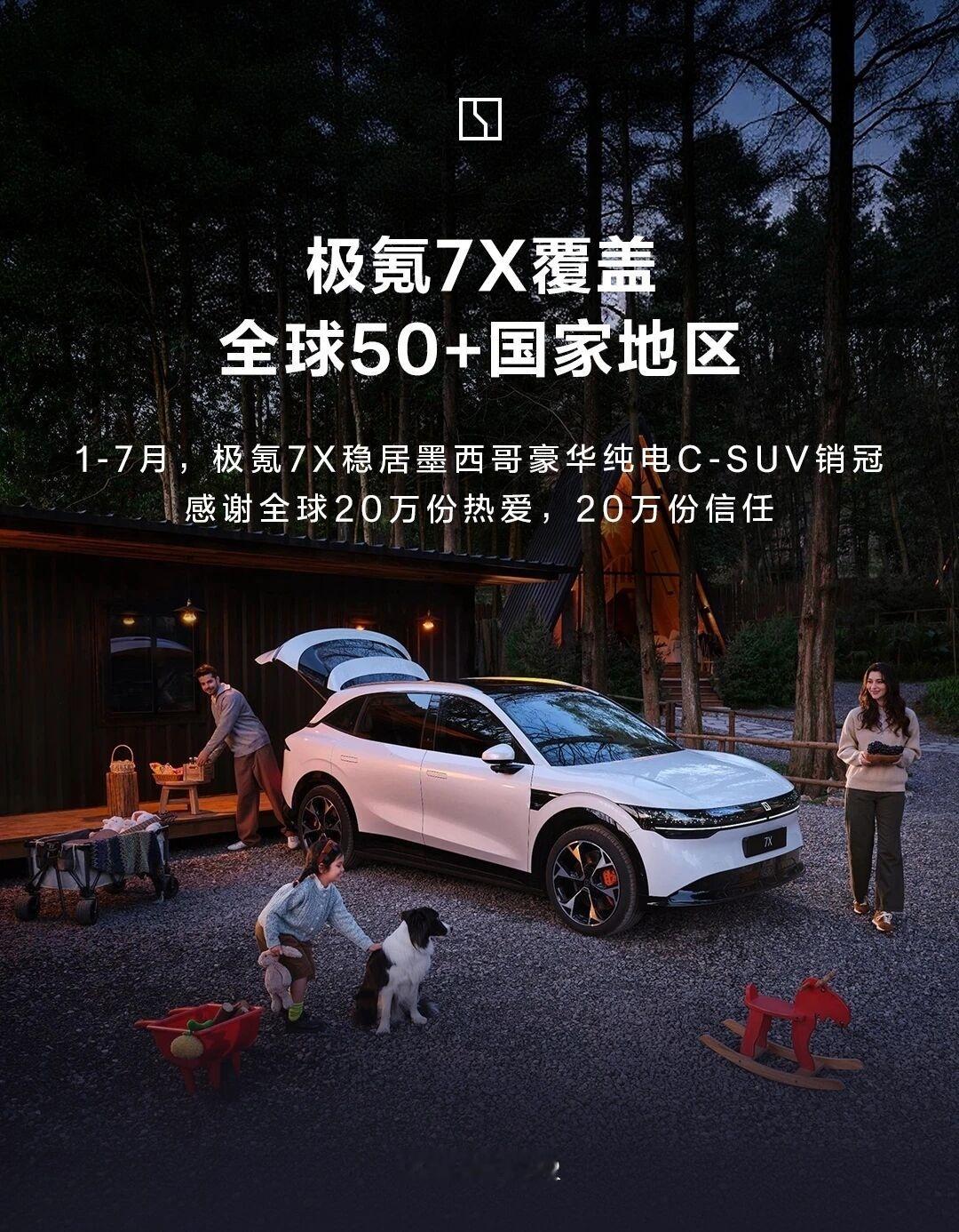 极氪7X第20万辆车下线。覆盖全球 50+国家地区，看来大家眼光都是一样。极氪7