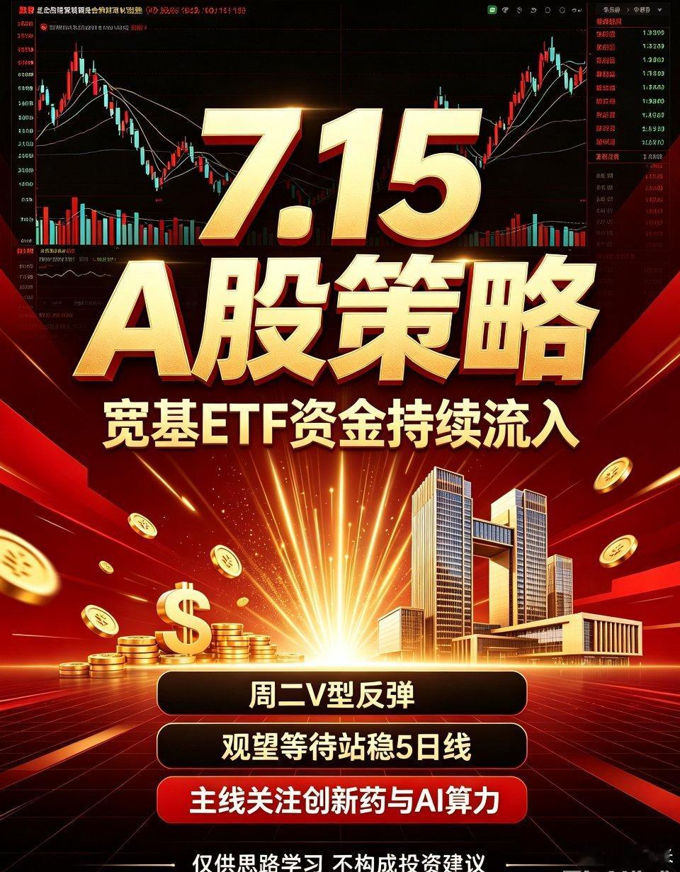 7.15A股策略｜宽基ETF资金持续涌入，周二V型大反弹完整复盘一、大势核心判断