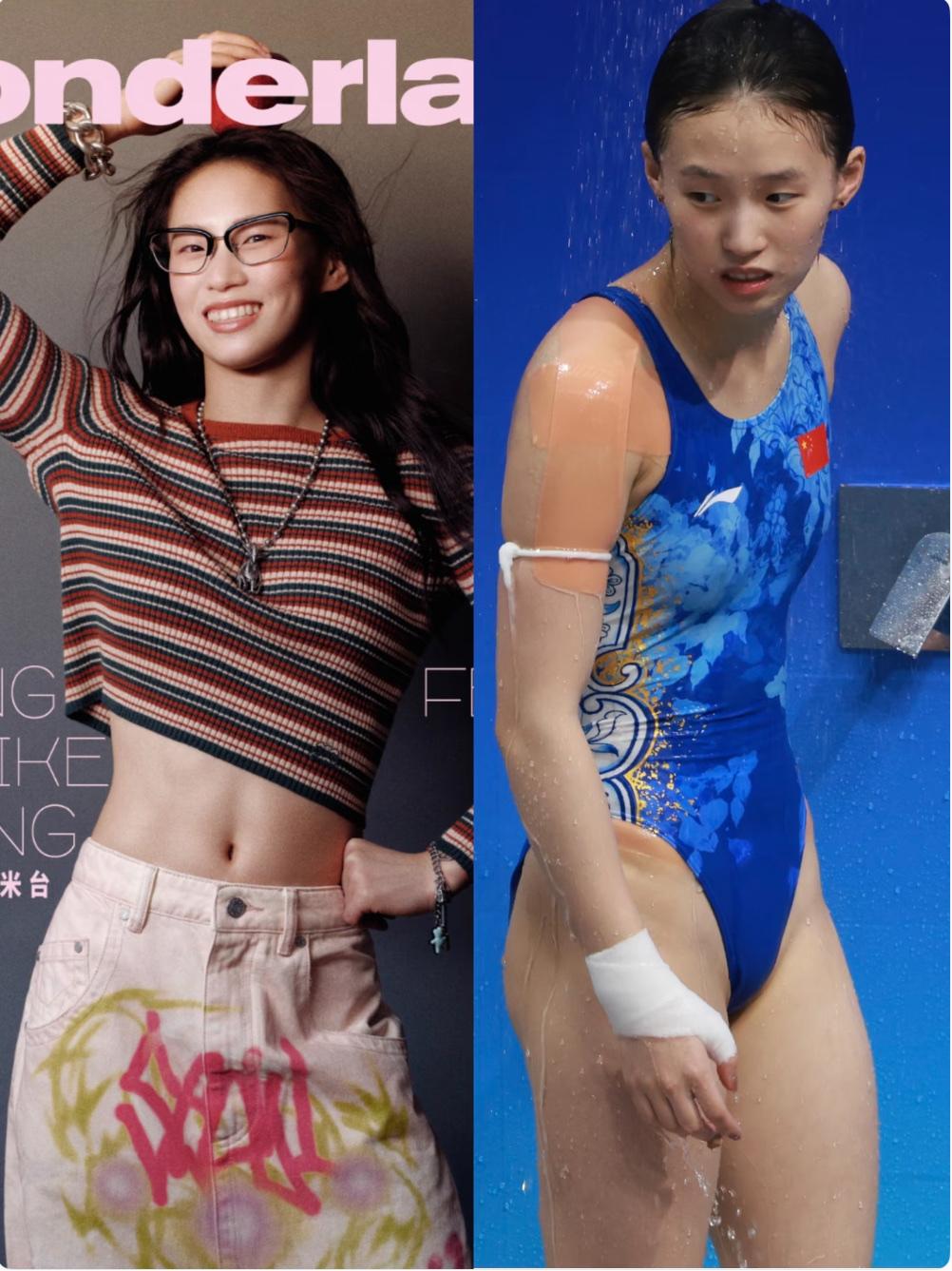 真的很难相信这居然是同一个人！

赛场上．宽肩窄腰，肌肉线条炸裂，
赛场下：青春