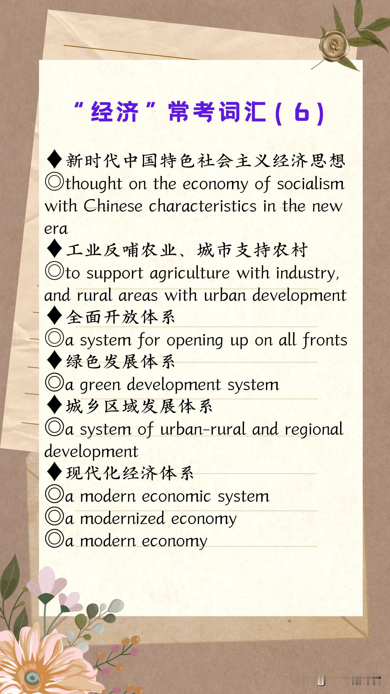 （第2895期）本期“常见+常用+常考”双语金句的主题是【经济Economy】。
