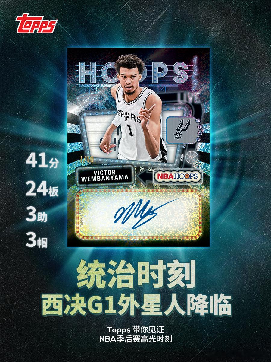 西决 G1 统治时刻，外星人降临！👽2025-26 Topps NBA Hoo