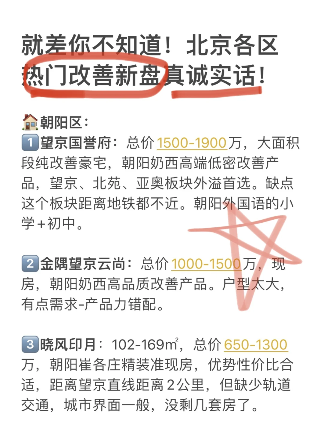 北京楼市：各区热门改善新盘大实话！